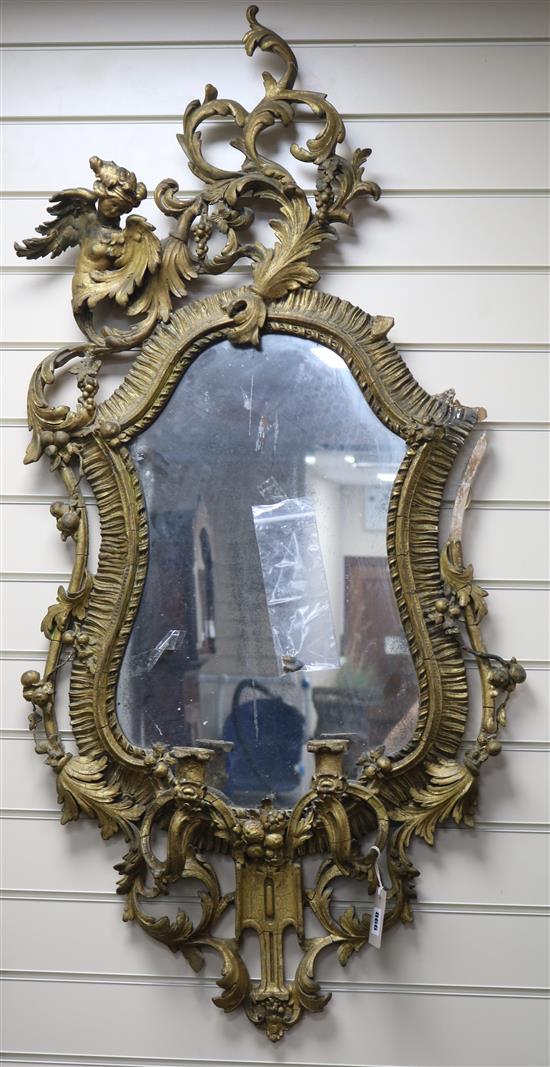 A 19th century giltwood and gesso wall mirror